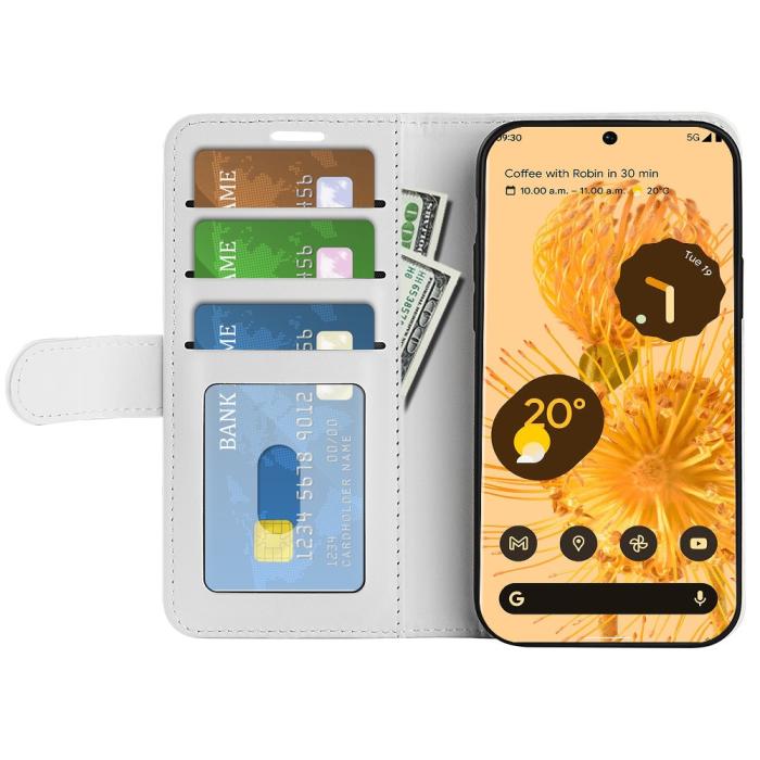Bild 4,  Google Pixel 7 Fodral Crazy Horse Läder Vit - Teknikhallen.se