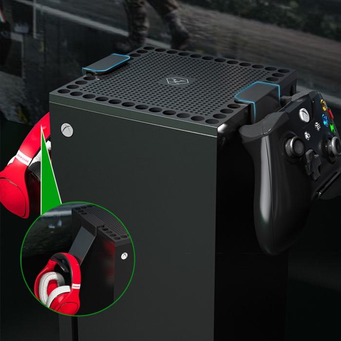 Bild 4,  Xbox X Dammskydd Med Hållare För Headset Svart - Teknikhallen.se