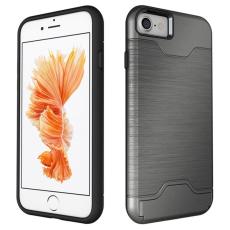  iPhone 7/8 Plus Skal Med Kortfack Och St&ouml;d - Gr&aring; - Teknikhallen.se