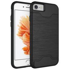  iPhone 7/8 Skal Med Kortfack Och St&ouml;d - Svart - Teknikhallen.se