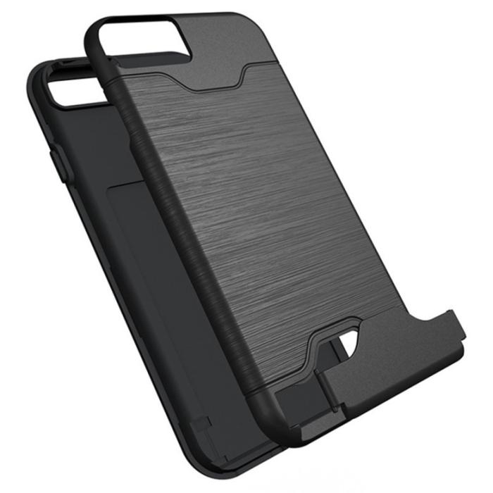 Bild 3,  iPhone 7/8 Skal Med Kortfack Och Stöd - Svart - Teknikhallen.se