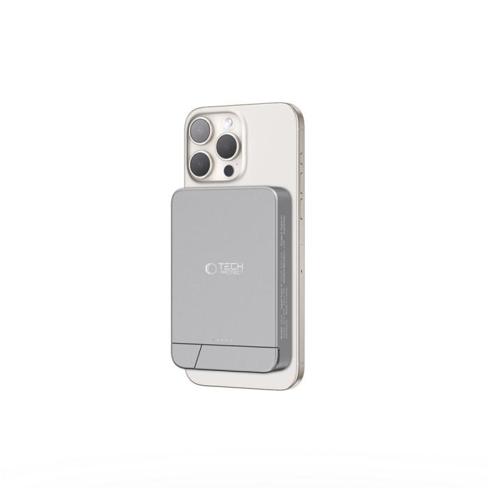 Bild 2, Tech-Protect Tech-Protect 10000 mAh MagSafe Powerbank LifeMag Space Grey - Teknikhallen.se
