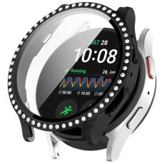  Galaxy Watch 7 44 mm Skal Med Sk&auml;rmskydd Strass Svart - Teknikhallen.se