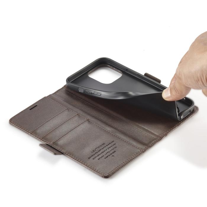 Bild 6, LC.IMEEKE LC.IMEEKE iPhone 14 Plus Fodral Läder Brun - Teknikhallen.se