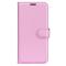  iPhone 15 Fodral Litchi Textur Ljus Rosa - Teknikhallen.se