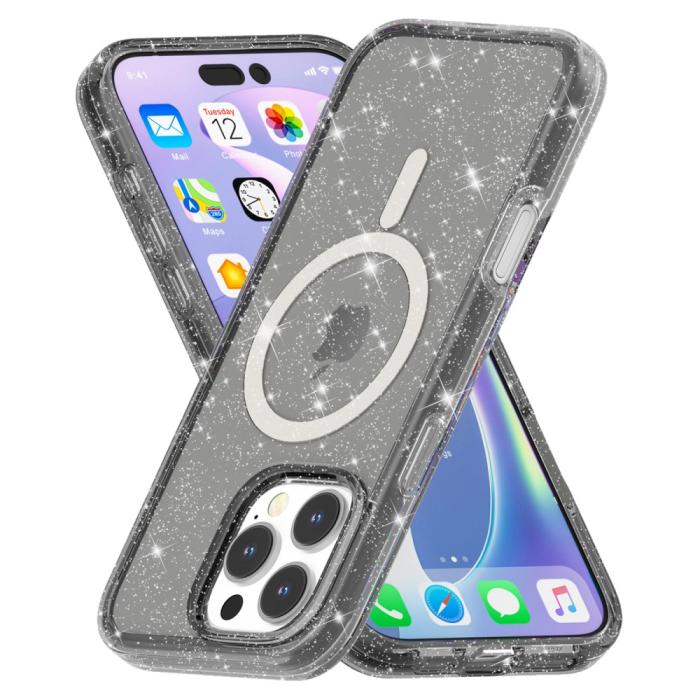 Bild 4,  iPhone 16 Pro Skal MagSafe Glitter Svart - Teknikhallen.se