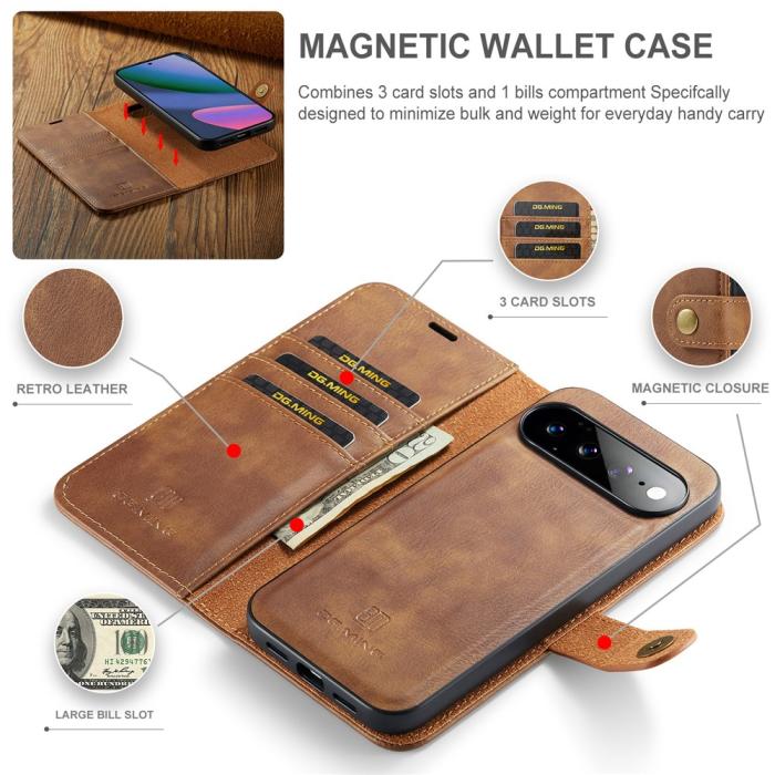 Bild 5, DG.MING DG.MING Google Pixel 11 Pro XL Fodral Magnet 2in1 Brun - Teknikhallen.se