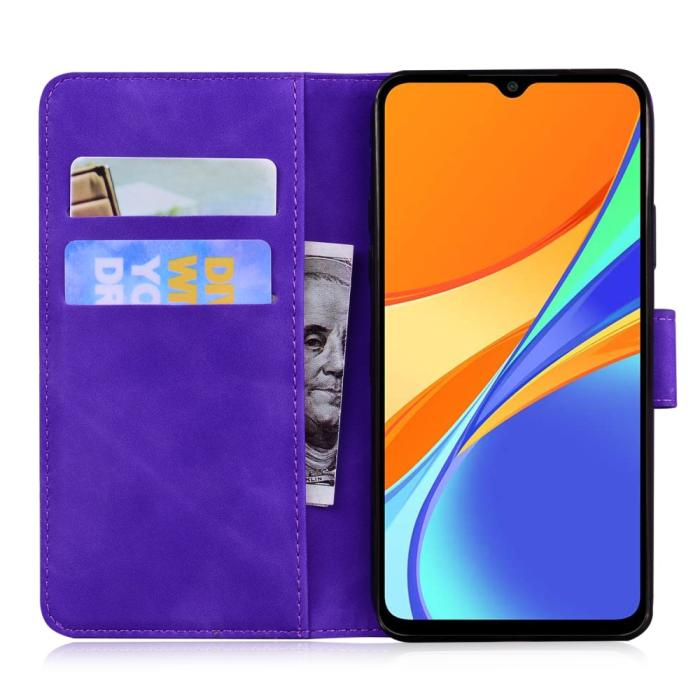 Bild 2,  Xiaomi Redmi 9C Fodral Läder Lila - Teknikhallen.se