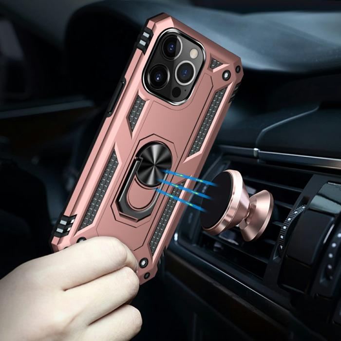 Bild 3,  iPhone 13 Pro - Hybrid Ring Skal - Roséguld - Teknikhallen.se