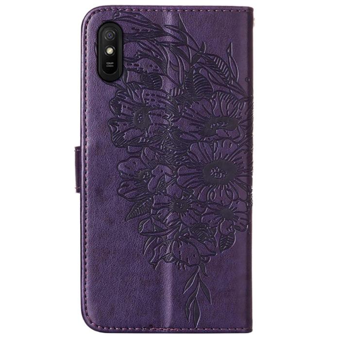 Bild 3,  Xiaomi Redmi 9A / 9AT Fodral Butterfly Lila - Teknikhallen.se