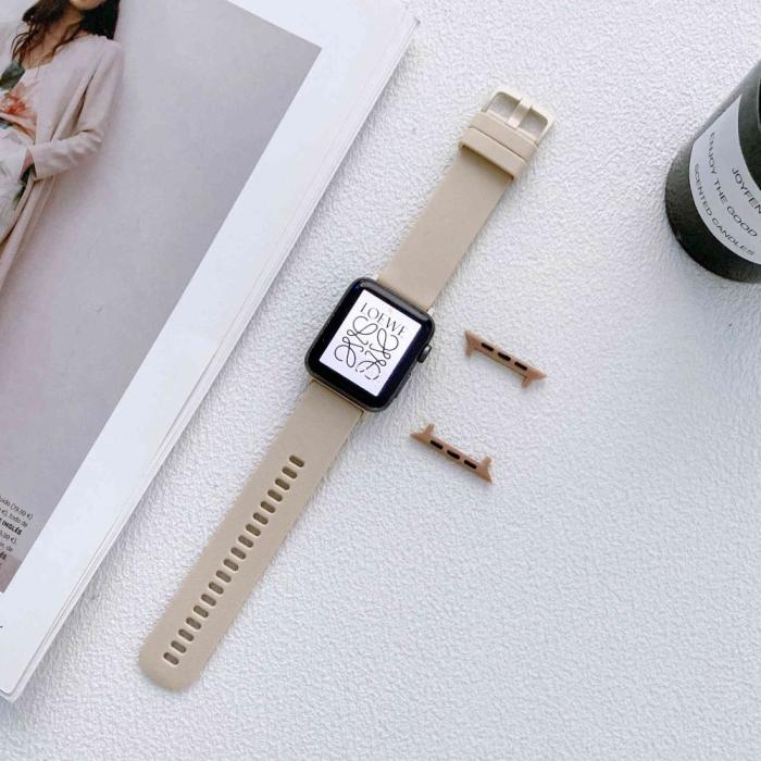Bild 2,  Apple Watch 42/44/45/46/49 mm Armband Silikon Khaki - Teknikhallen.se