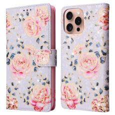  iPhone 16 Pro Fodral RFID L&auml;der Rosa Blommor - Teknikhallen.se