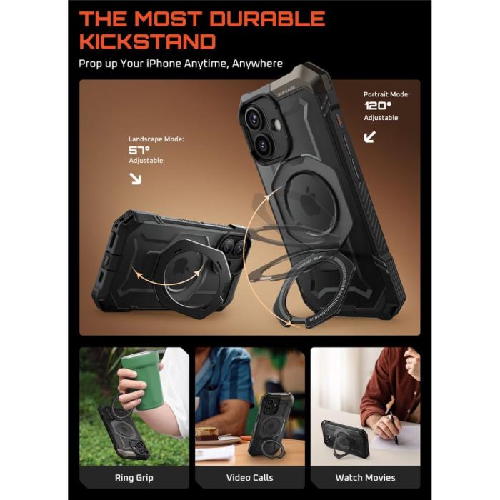 Bild 4, Supcase Supcase iPhone 17 Skal MagSafe Unicorn Beetle Grip Svart - Teknikhallen.se