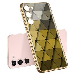 GKK GKK Galaxy S24 Plus Skal Härdat Glas Electroplate Rhombus Gul - Teknikhallen.se