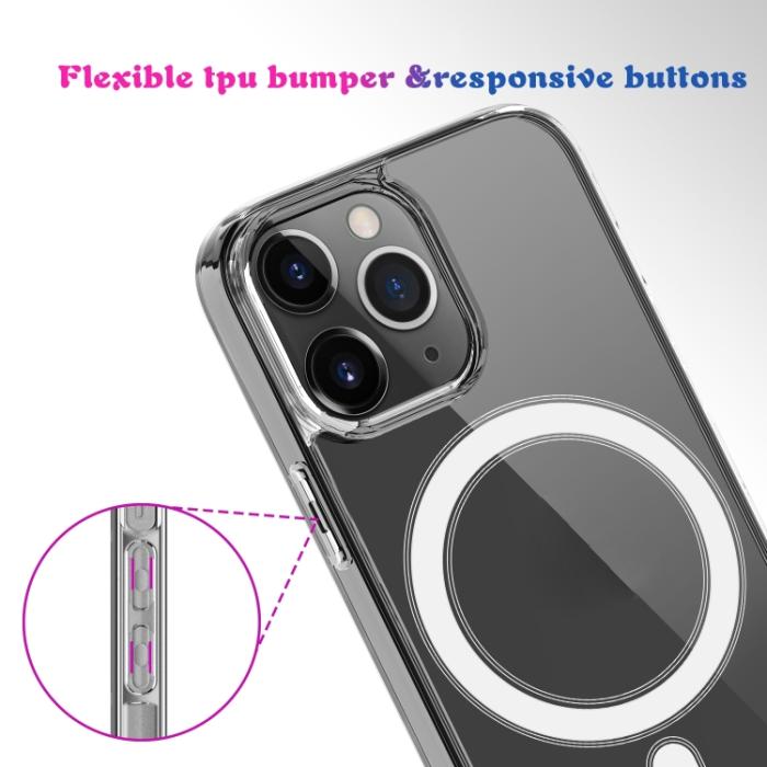 Bild 6,  iPhone 14 Skal MagSafe Akryl/TPU Transparent - Teknikhallen.se