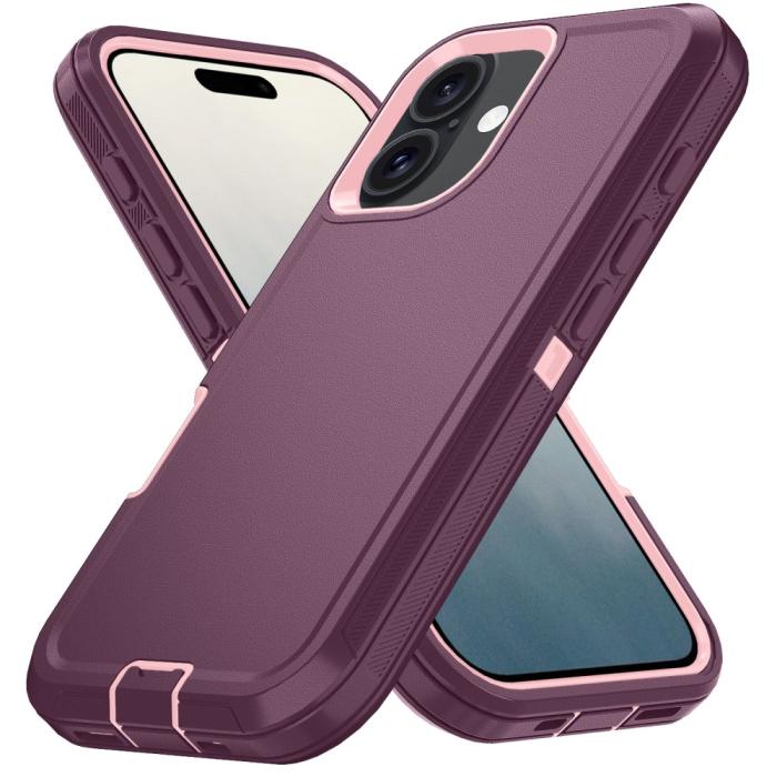 Bild 2,  iPhone 16 Skal Extreme Shockproof Hybrid Vinröd - Teknikhallen.se
