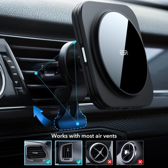 Bild 5, ESR ESR Magnetisk MagSafe HaloLock Billaddare Ventilation Svart - Teknikhallen.se