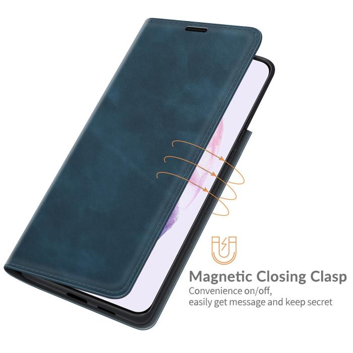 Bild 6,  Samsung Galaxy S22 Plus Fodral Flip Silkeslent Blå - Teknikhallen.se