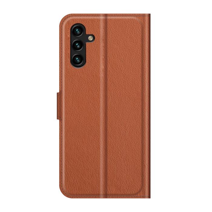 Bild 3,  Samsung Galaxy A04s / A13 5G Fodral Litchi Läder Brun - Teknikhallen.se