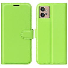  Motorola Moto G32 Fodral Litchi L&auml;der Gr&ouml;n - Teknikhallen.se