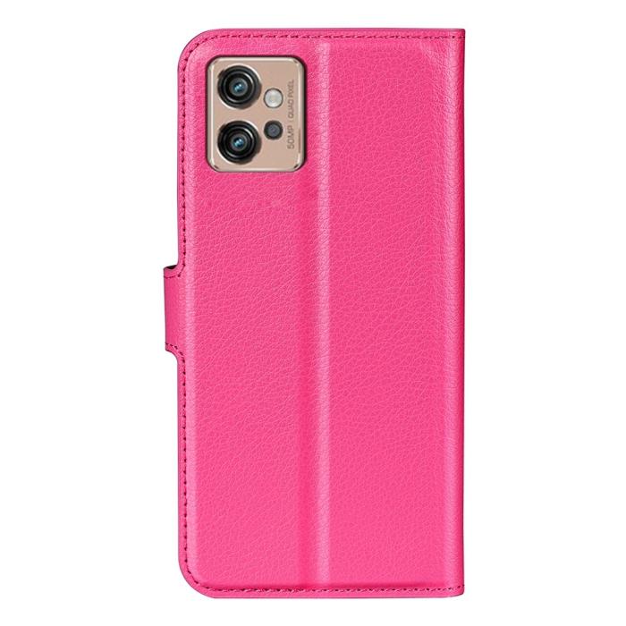 Bild 6,  Motorola Moto G32 Fodral Litchi Läder Rosa - Teknikhallen.se