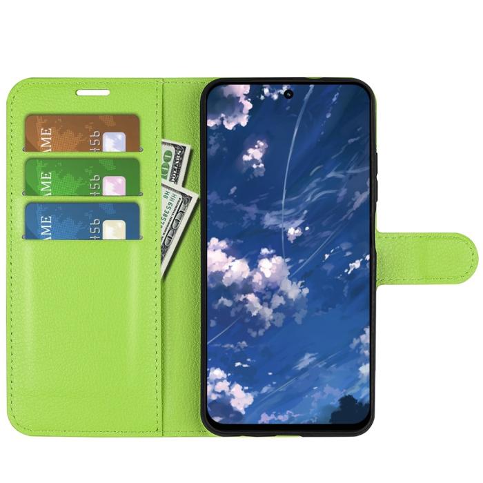 Bild 2,  Motorola Moto G32 Fodral Litchi Läder Grön - Teknikhallen.se