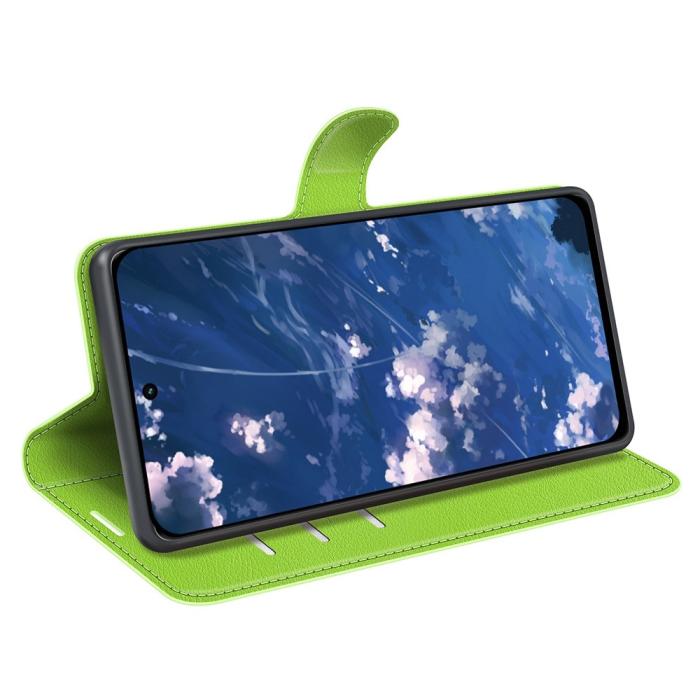 Bild 3,  Motorola Moto G32 Fodral Litchi Läder Grön - Teknikhallen.se