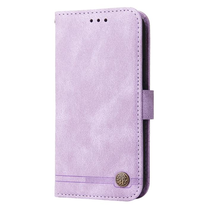 Bild 2,  iPhone 15 Pro Fodral Skin Feel Läder Lila - Teknikhallen.se