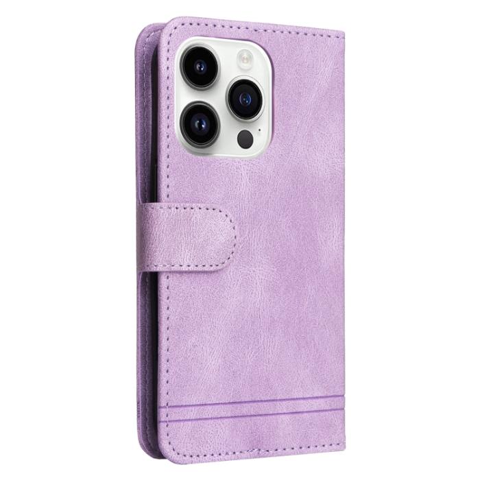 Bild 3,  iPhone 15 Pro Fodral Skin Feel Läder Lila - Teknikhallen.se