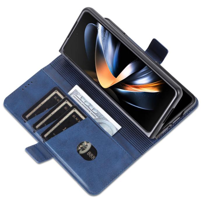 Bild 5, AZNS AZNS Galaxy Z Fold 5 Fodral PU-Läder Blå - Teknikhallen.se
