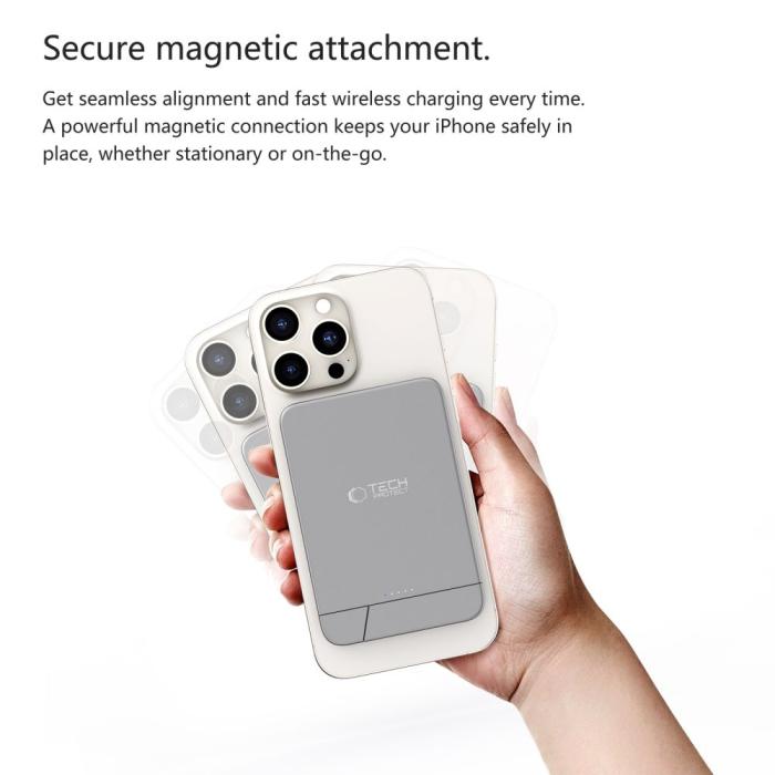 Bild 6, Tech-Protect Tech-Protect 10000 mAh MagSafe Powerbank LifeMag Space Grey - Teknikhallen.se