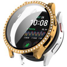  Galaxy Watch 7 44 mm Skal Med Sk&auml;rmskydd Strass Guld - Teknikhallen.se