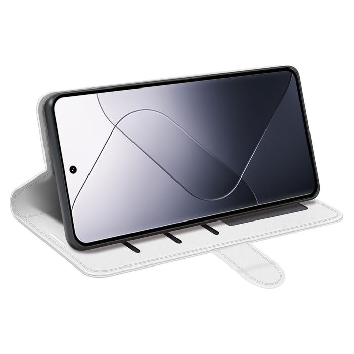 Bild 3,  Xiaomi 14 Fodral Crazy Horse Läder Vit - Teknikhallen.se