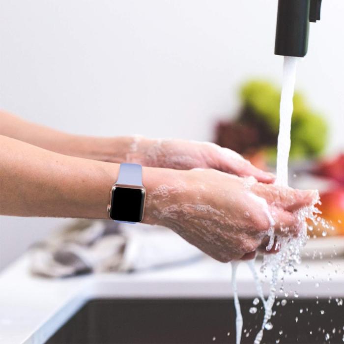 Bild 4,  Silikon Armband Apple Watch 42/44/45/46/49 mm Ljus Blå - Teknikhallen.se