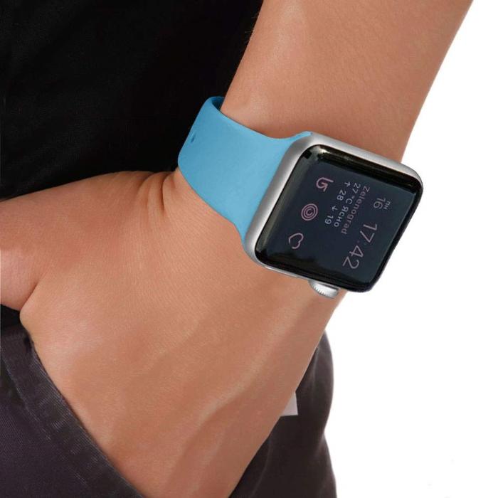 Bild 3,  Silikon Armband Apple Watch 42/44/45/46/49 mm Blå - Teknikhallen.se