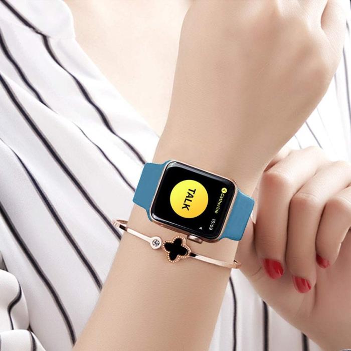 Bild 4,  Silikon Armband Apple Watch 42/44/45/46/49 mm Blå - Teknikhallen.se