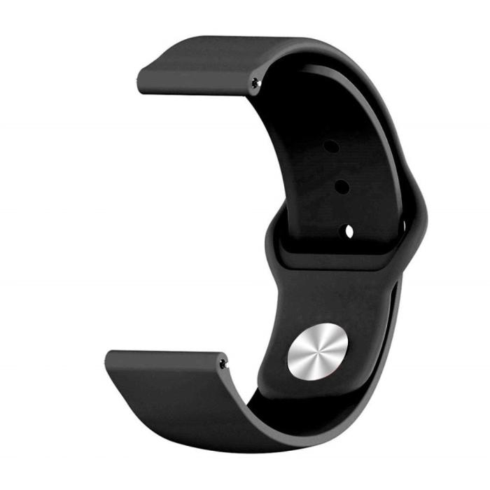 Bild 2,  Silikon Armband För Smartwatch - Svart (22 mm) - Teknikhallen.se