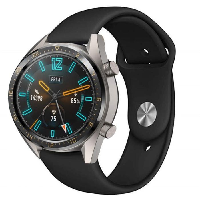 Bild 3,  Silikon Armband För Smartwatch - Svart (22 mm) - Teknikhallen.se