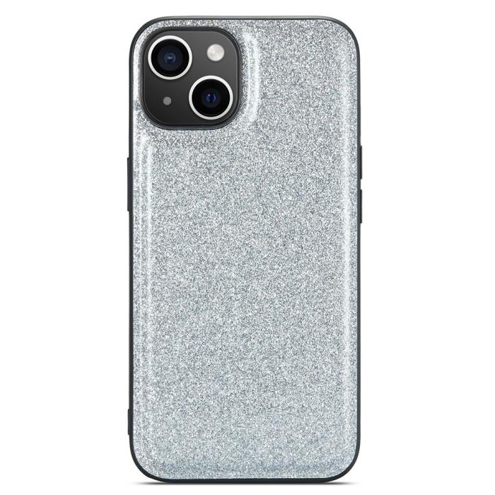 Bild 3, DG.MING DG.MING iPhone 13 Skal Läder Glitter Silver - Teknikhallen.se