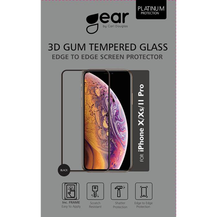 Bild 2, Gear GEAR iPhone 11 Pro/X/Xs Skärmskydd Full Cover Inkl. Monteringsram - Teknikhallen.se