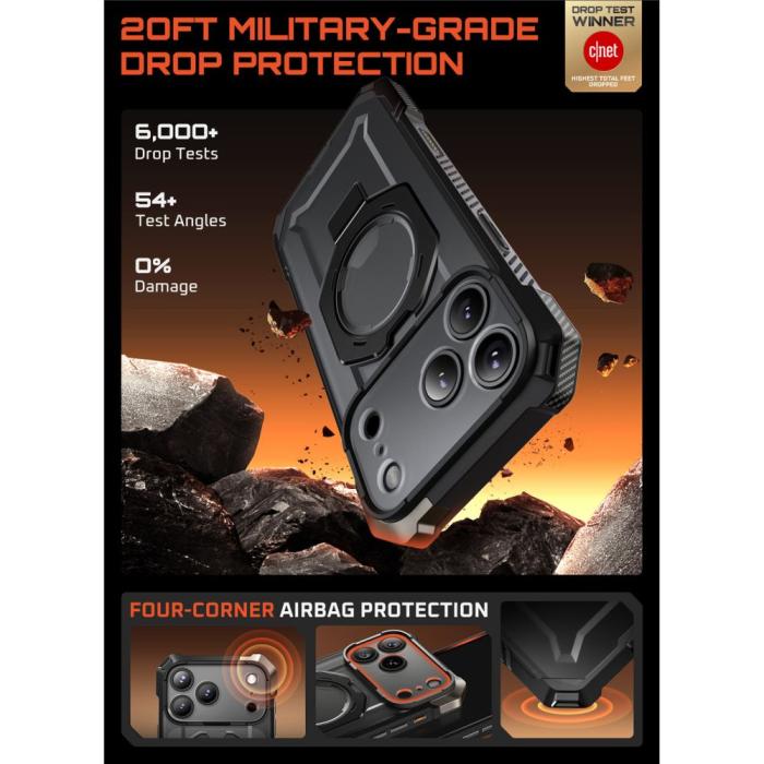 Bild 3, Supcase Supcase iPhone 17 Pro Skal MagSafe Unicorn Beetle Grip Svart - Teknikhallen.se