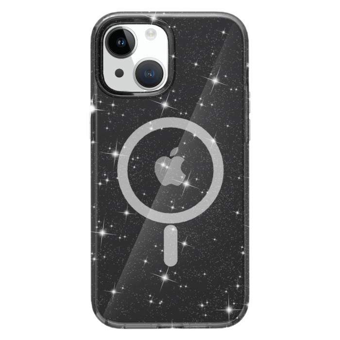 Bild 2,  iPhone 15 Plus Skal MagSafe Hybrid Glitter Svart - Teknikhallen.se