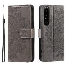  Sony Xperia 1 VI Mandala L&auml;der Fodral Gr&aring; - Teknikhallen.se