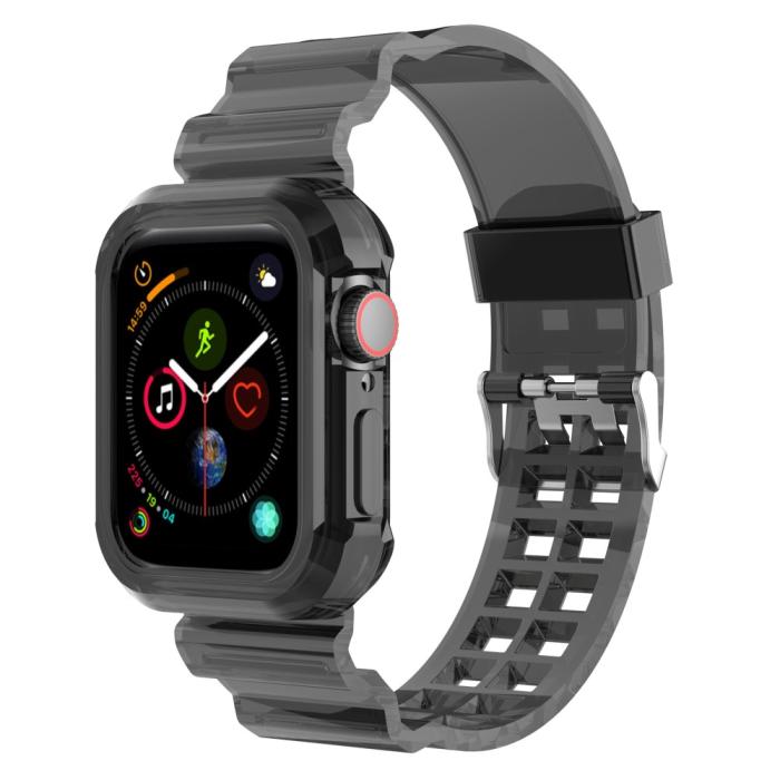 Bild 2,  Apple Watch 38/40/41/42 mm Kristall Skal/Armband Tonad Svart - Teknikhallen.se
