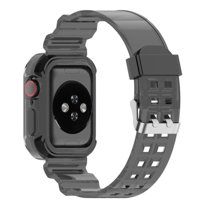Bild 3,  Apple Watch 38/40/41/42 mm Kristall Skal/Armband Tonad Svart - Teknikhallen.se
