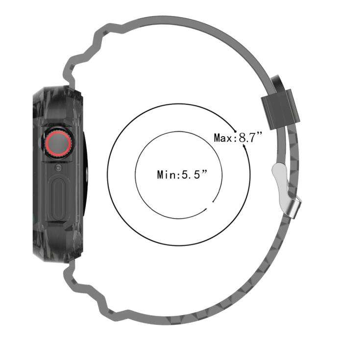Bild 6,  Apple Watch 38/40/41/42 mm Kristall Skal/Armband Tonad Svart - Teknikhallen.se