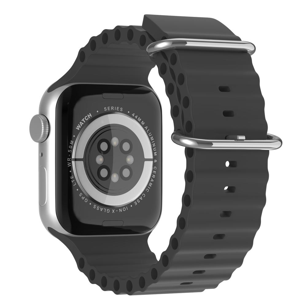 ColorPop Apple Watch 42/44/45/49 mm Armband Ocean Wave Svart - Teknikhallen.se