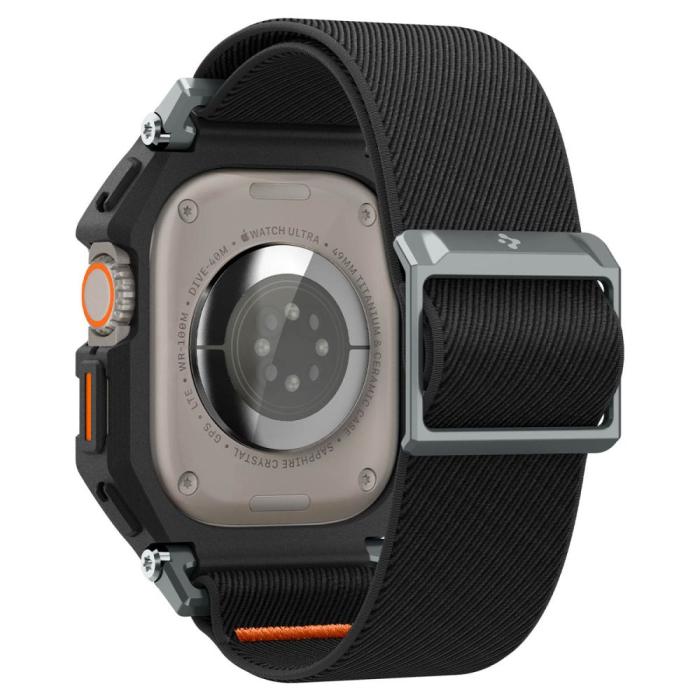 Bild 2, Spigen Spigen Apple Watch 49 mm Skal/Armband Lite Fit 'Pro' Matt Svart - Teknikhallen.se