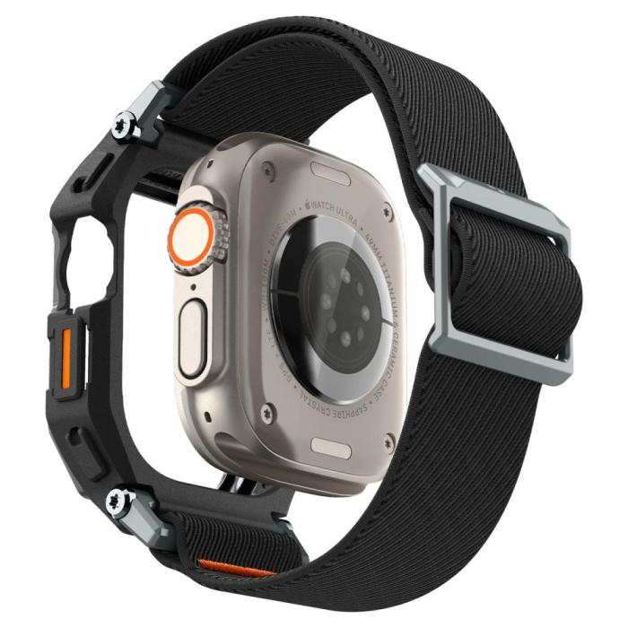Bild 3, Spigen Spigen Apple Watch 49 mm Skal/Armband Lite Fit 'Pro' Matt Svart - Teknikhallen.se