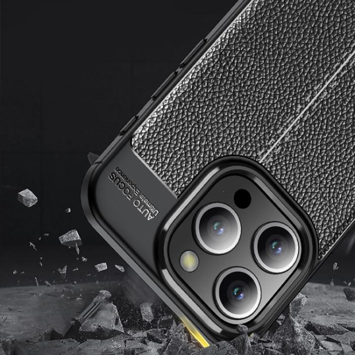 Bild 6,  iPhone 15 Pro Max Skal Litchi Textur Svart - Teknikhallen.se